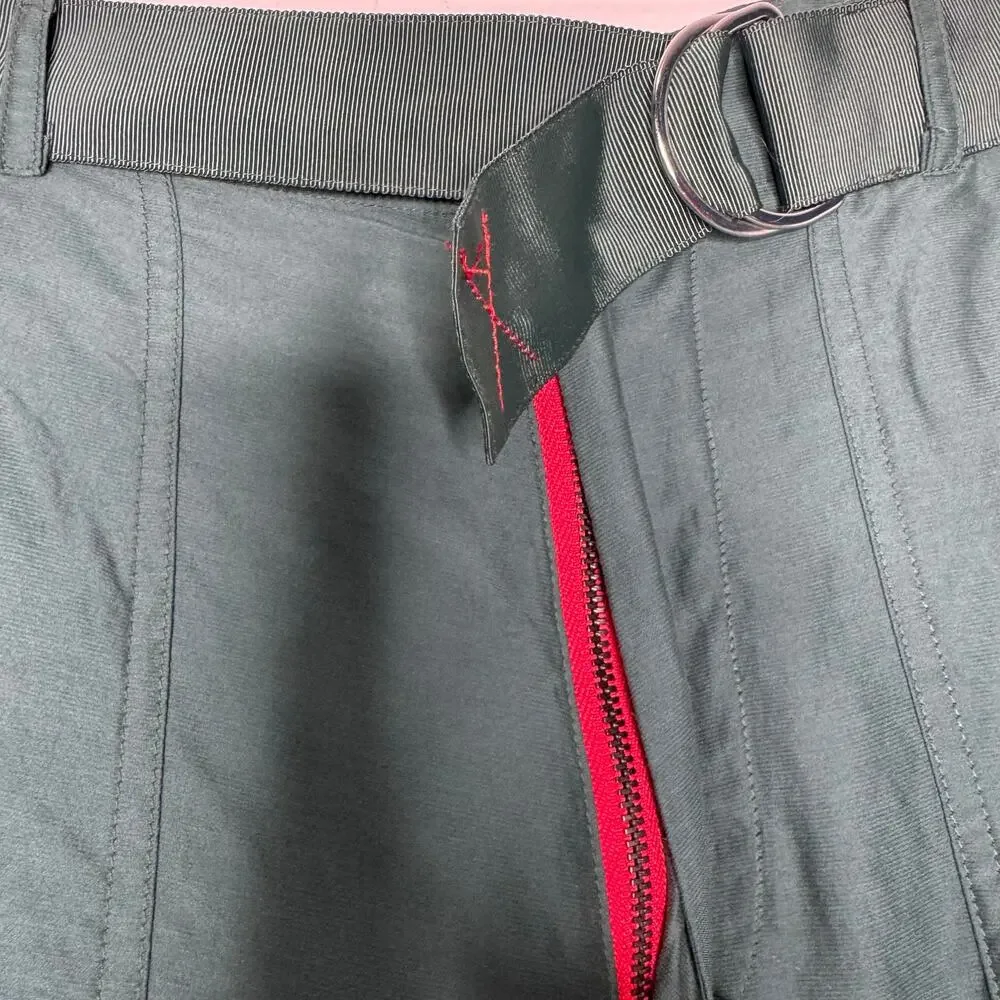 Brazeau Tricot Silk Utility Pants Green Wide Leg Size 2 Medium - Picture 5 of 10